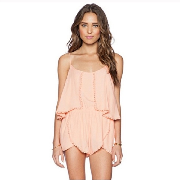 Lovers + Friends Pants - Lovers + Friends Peach June Romper